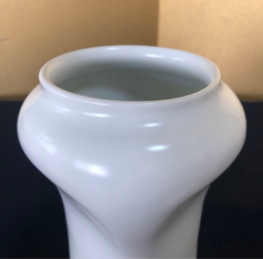 割引❗️《R》高麗庵 白磁 花器 清六窯 中村清吾 栞 共箱 250829G4