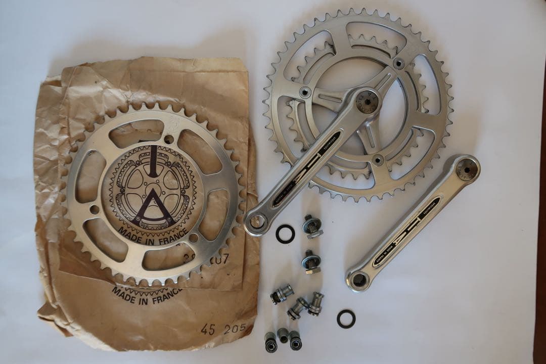 TAクランク155mm48T/36Tダブルとトリプル用44T セット　未走行美品