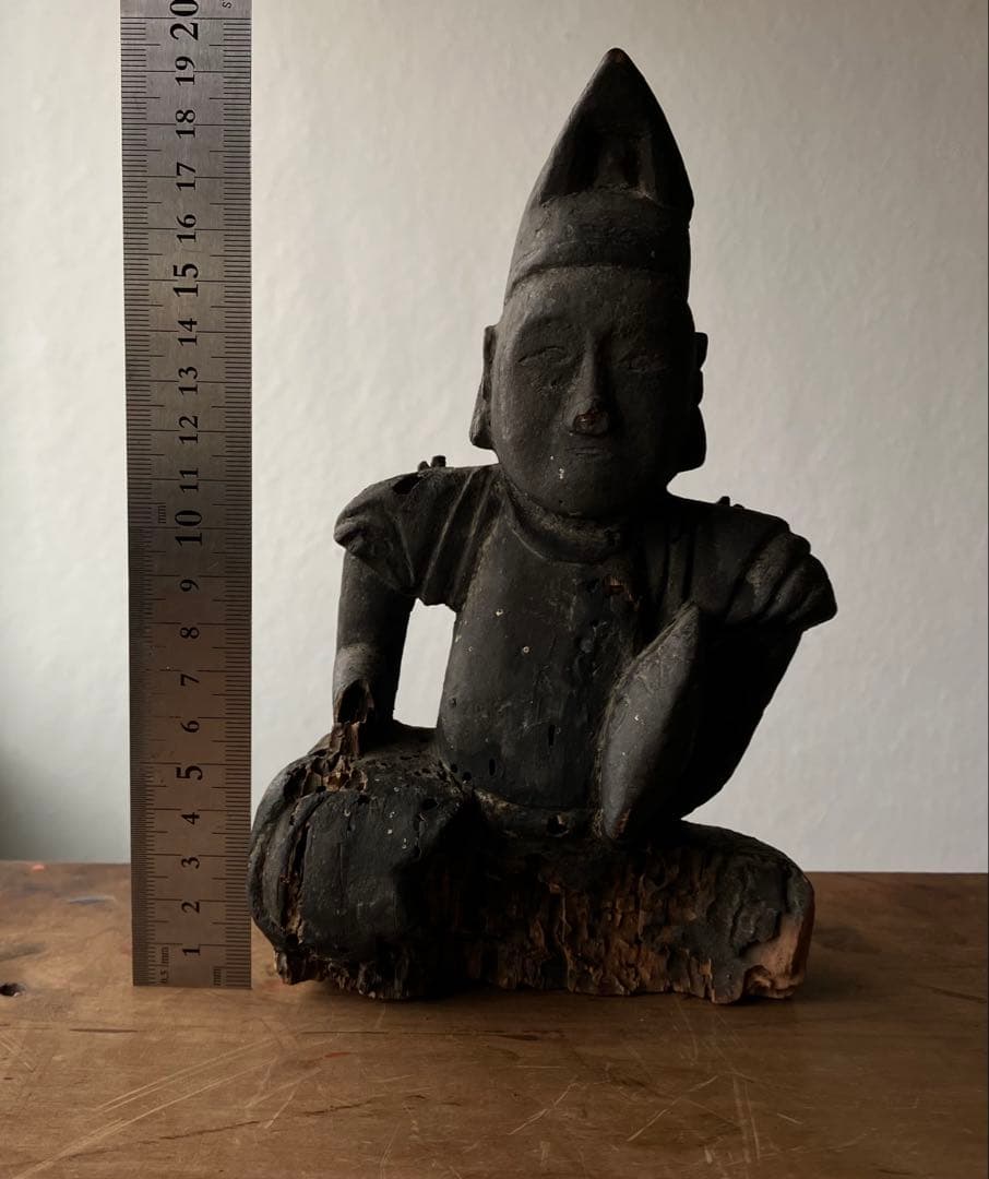 【いい顔、です、、黎明期の恵比寿像】室町骨董七福神アンティーク仏像美術彫刻民藝