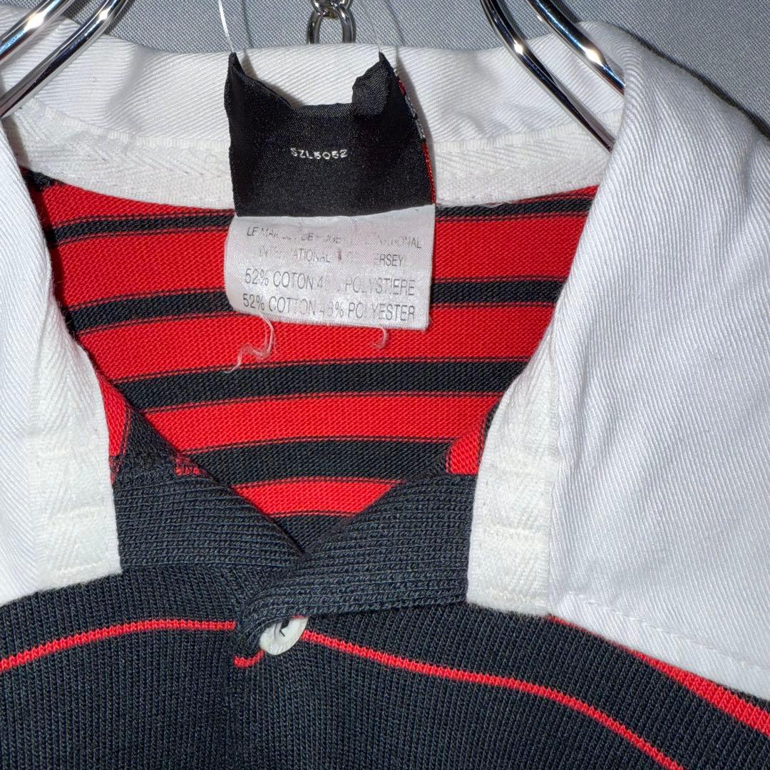 90s ニュージー製 カンタベリー CRFU 半袖 ラガーシャツ ボーダー 刺繍
