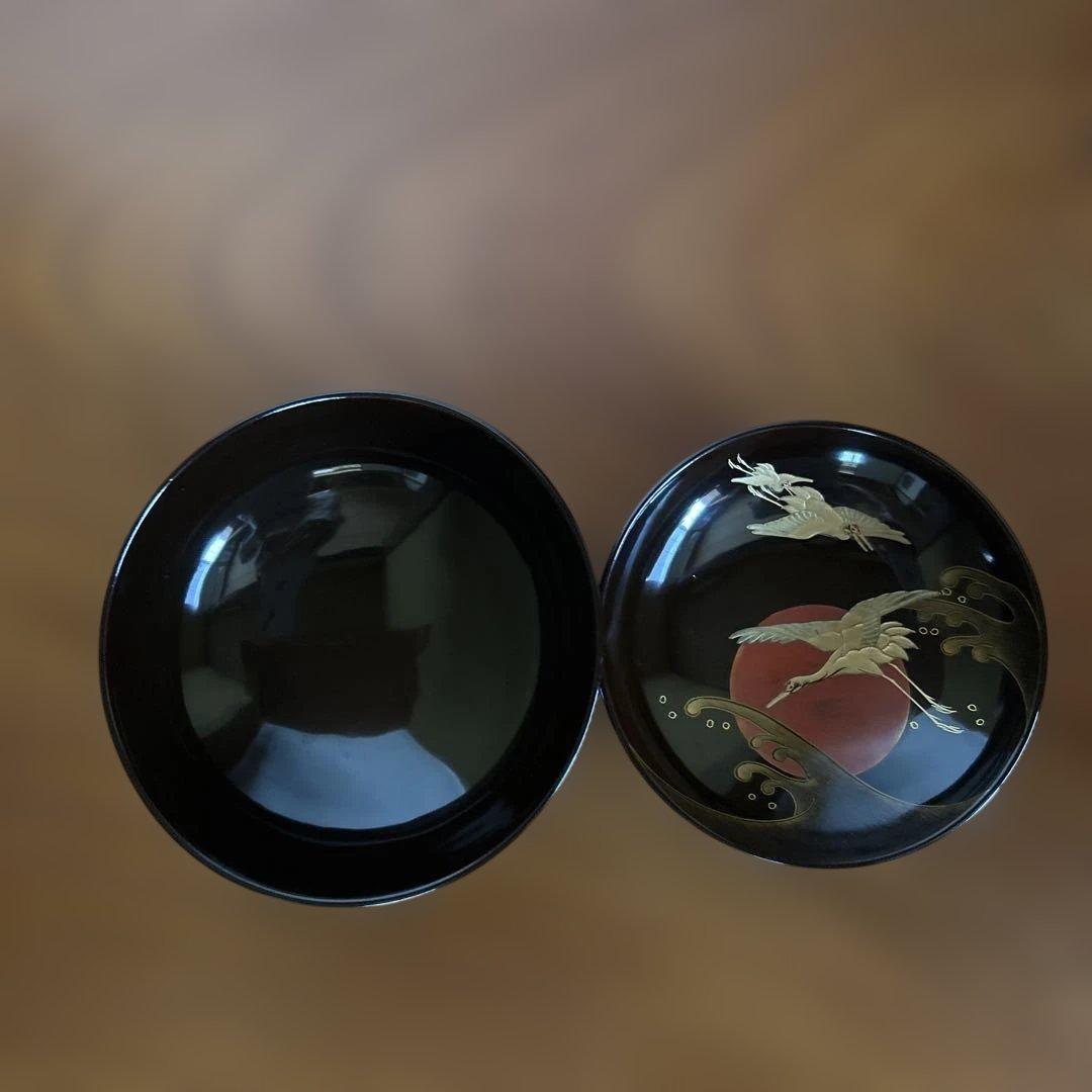 漆器 時代物　お碗　菓子器セット 5個 木箱付き