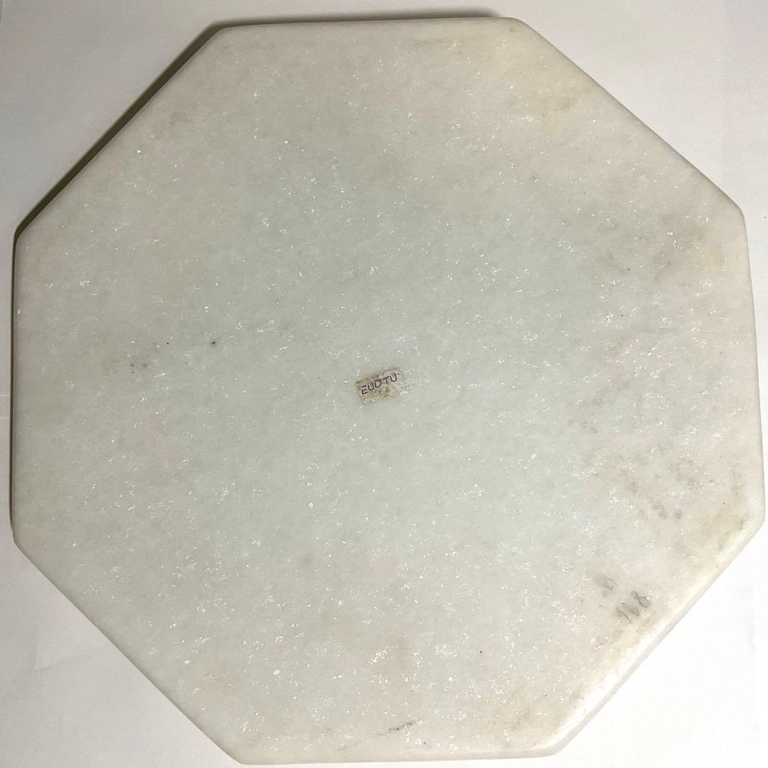 【大判】大理石 象嵌細工 インド工芸 八角形プレート