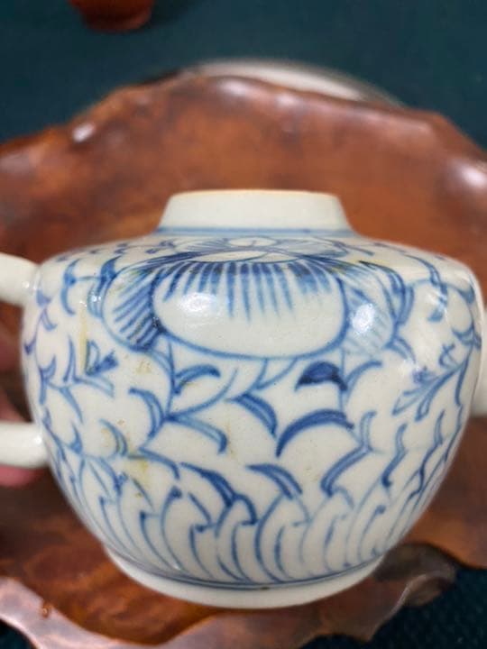 中国骨董 清時代 嘉庆年製，青花茶壷