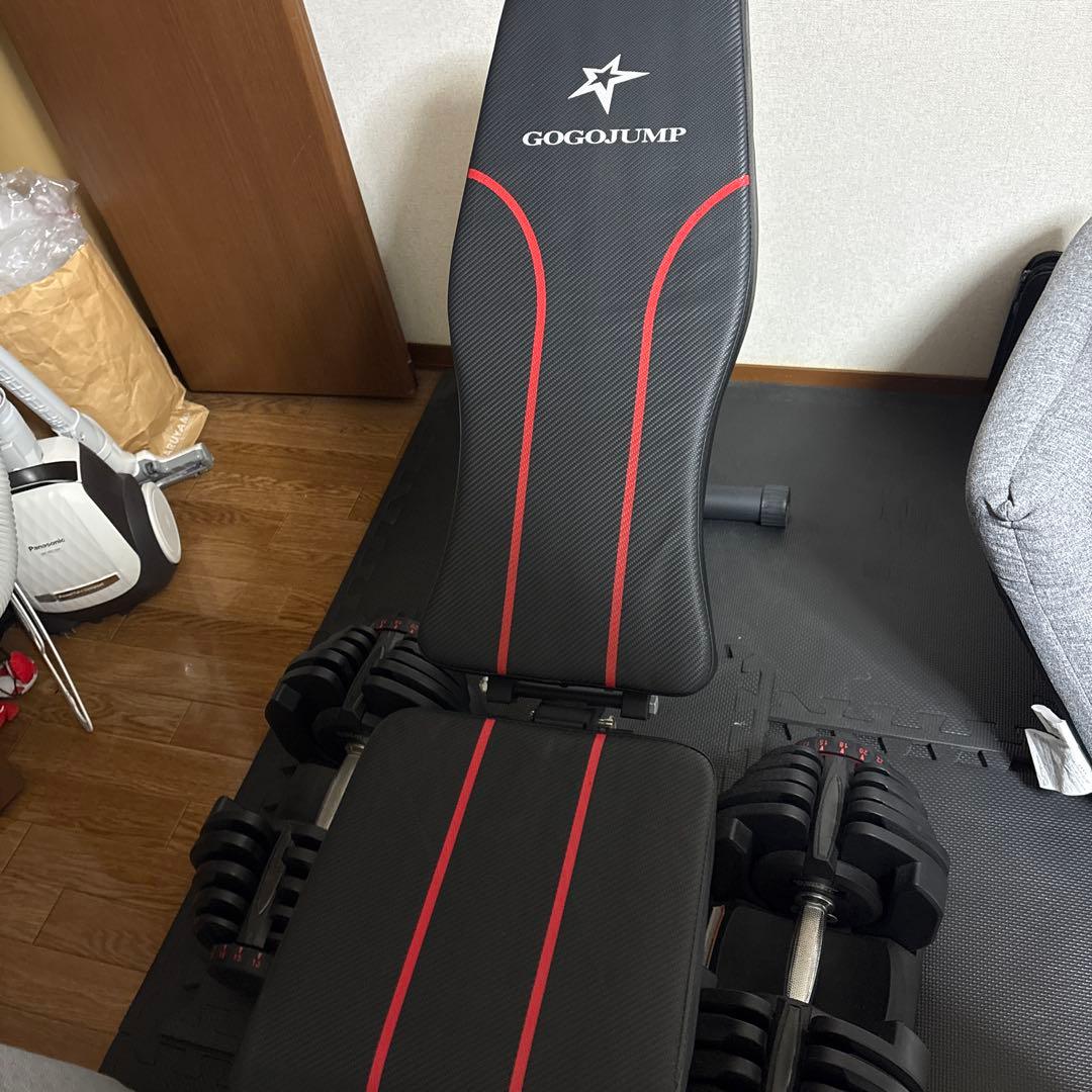 可変式ダンベル 5-40kg×2、トレーニングベンチ