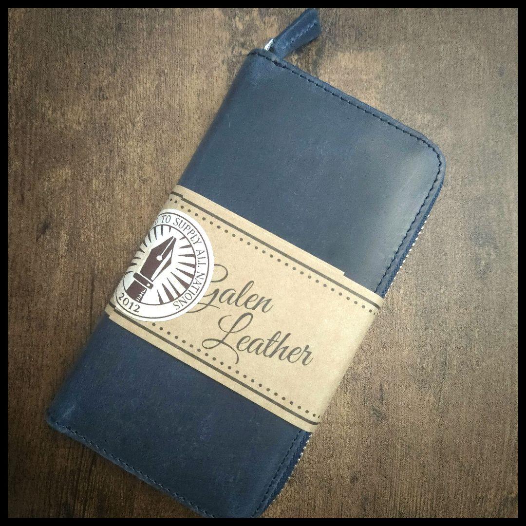 ガレンレザー　クレイジーホースネイビーブルー　3本差し+カードスロット