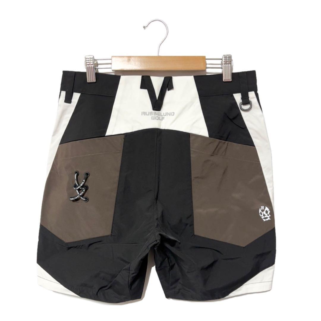 新品 ラッセルノ ゴルフ カラーパネル ショーツ ブラック XL ゴルフウェア