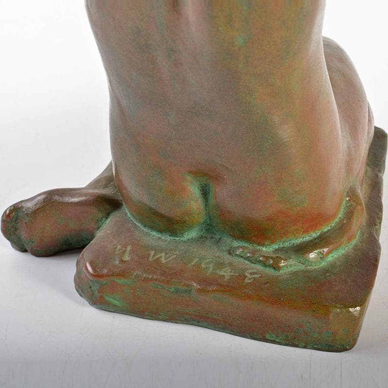 ブロンズ像　裸婦像　女性像　置物　在銘　約2.1kg　M　R6710