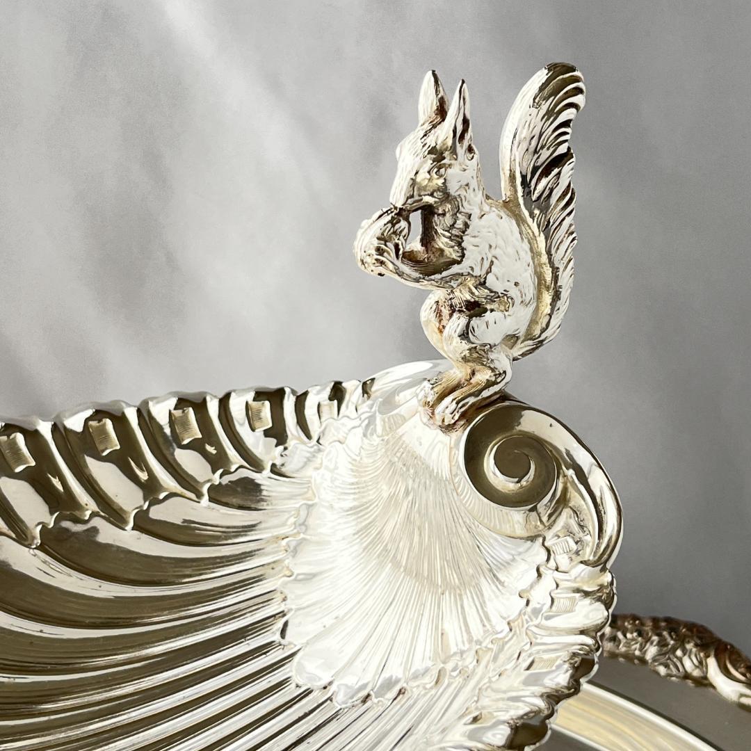 リスのナッツボウル / センターピース【シルバープレート】大型