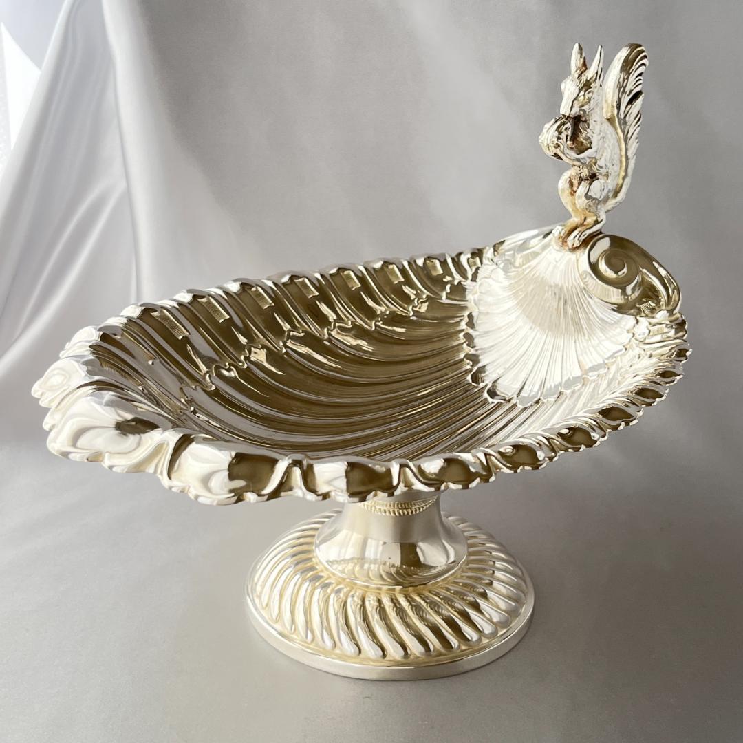 リスのナッツボウル / センターピース【シルバープレート】大型