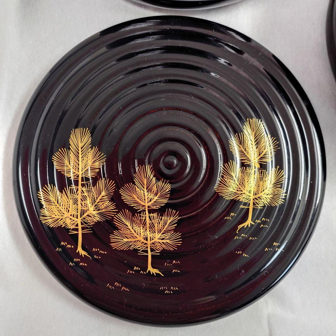 象彦 漆器 若松蒔絵 内朱丸重 二段丸重 菓子器 お弁当箱 宝石箱