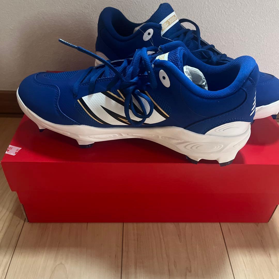 野球用　ニューバランス　ブルー　スパイク　ポイント