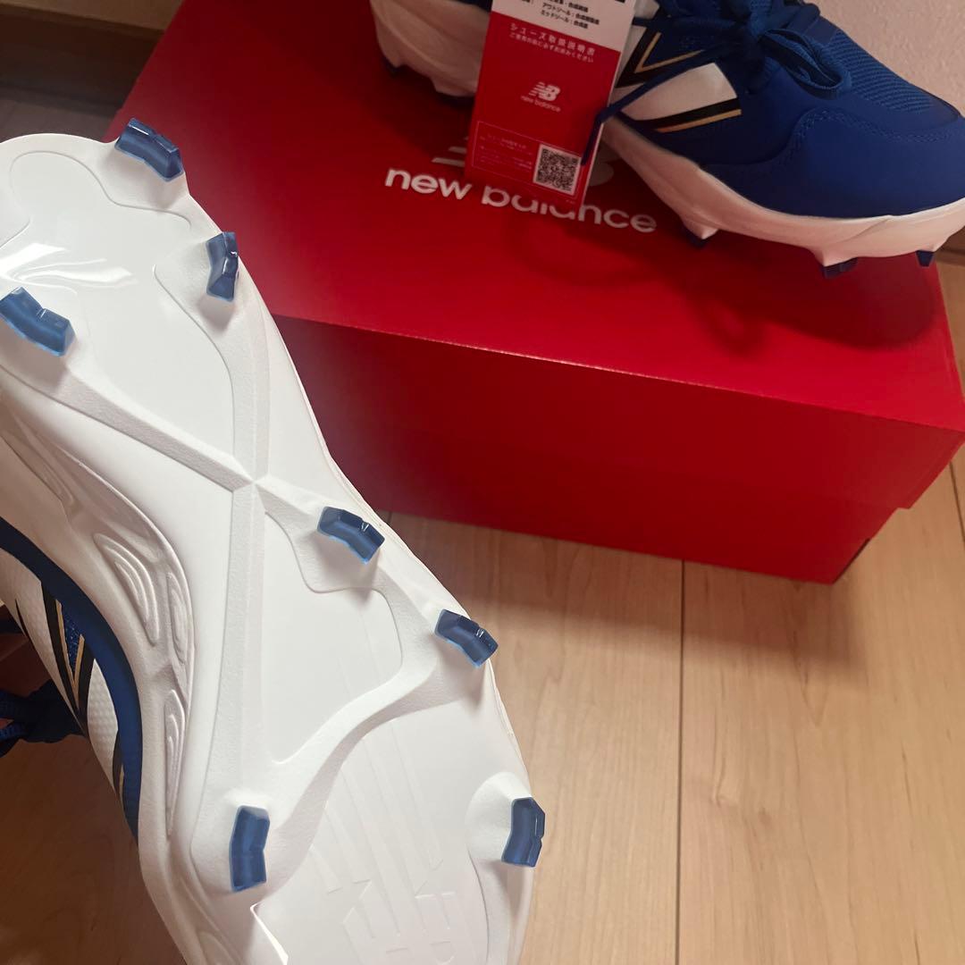 野球用　ニューバランス　ブルー　スパイク　ポイント