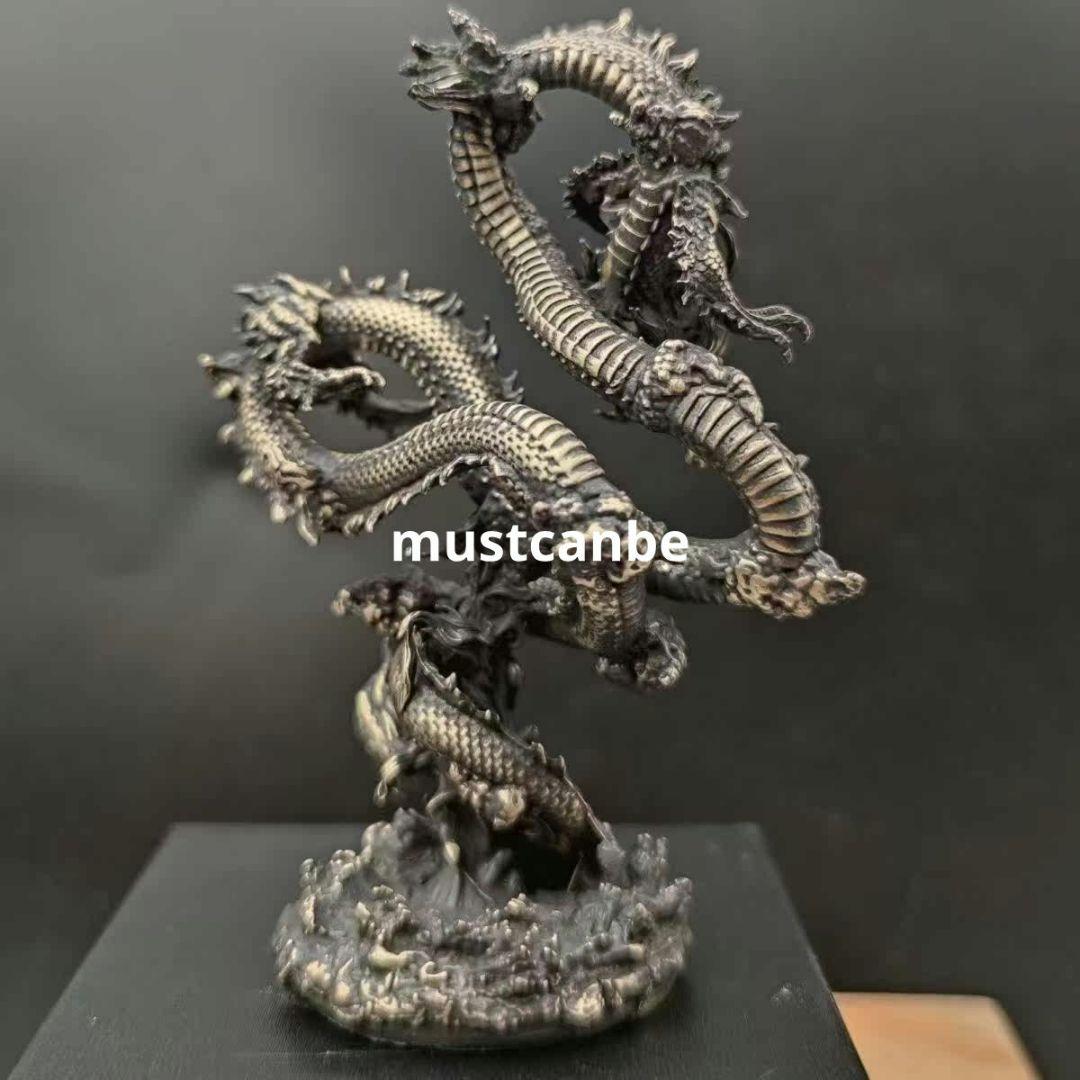 銅器 神獣 盤竜 神竜 招財 鎮宅 装飾品 工芸品 置物
