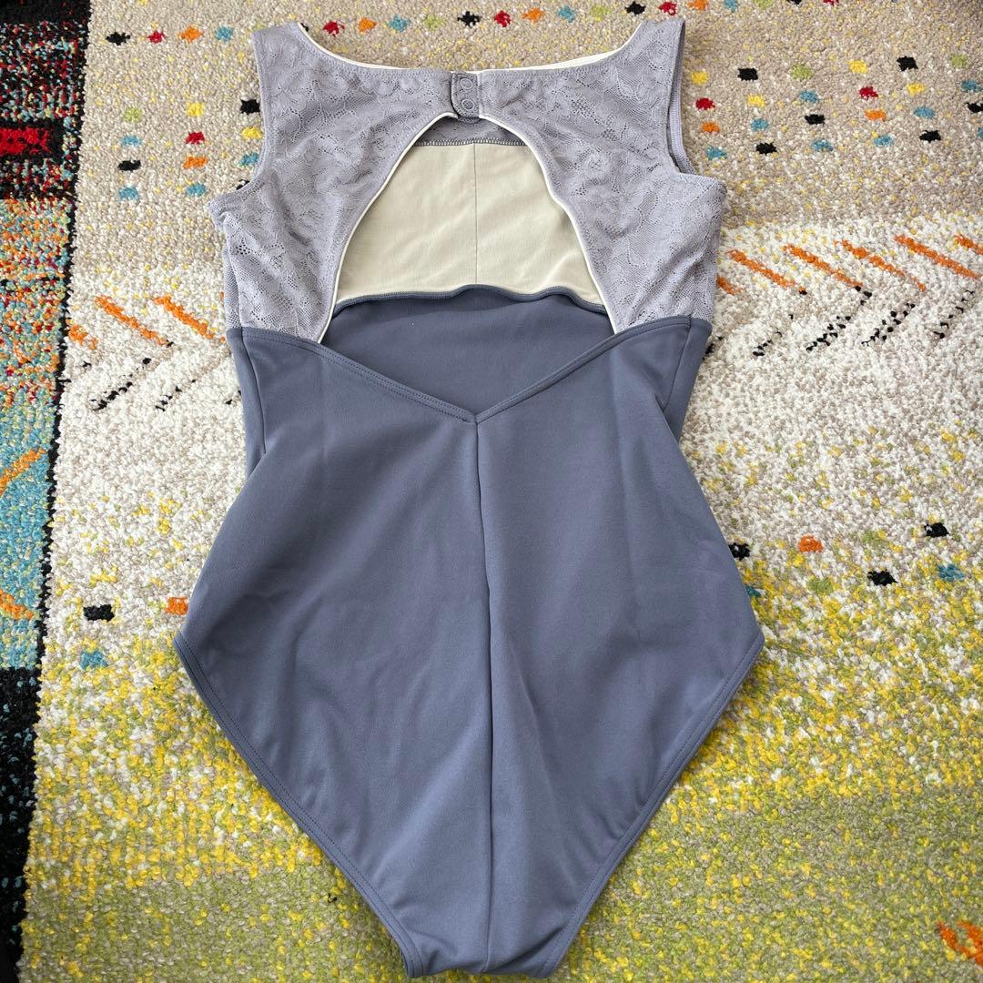 チャコット　グレー レース バレエ レオタード　Lサイズ