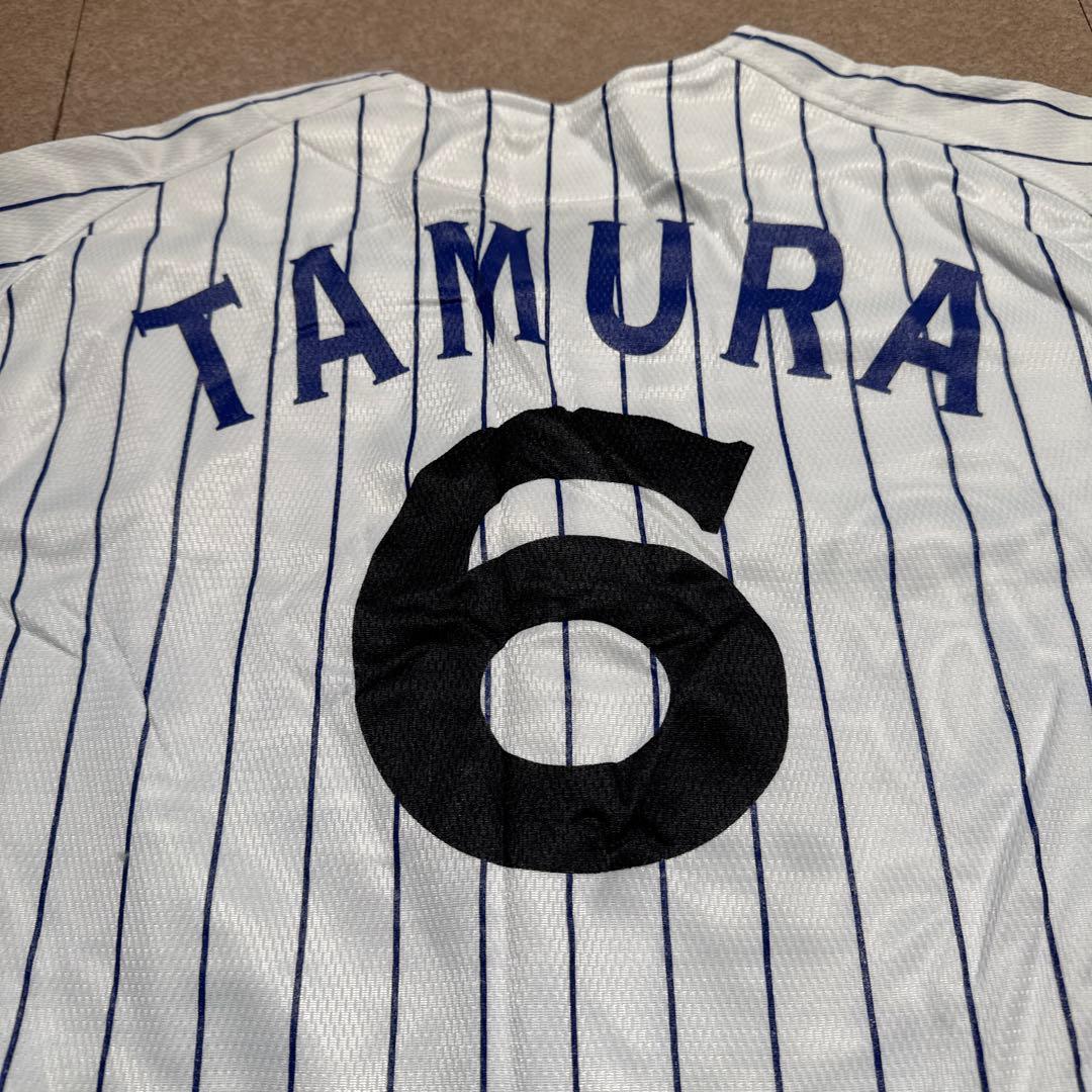 横浜ベイスターズ　多村仁志　ユニフォーム　ベースボールシャツ　野球　ストライプ