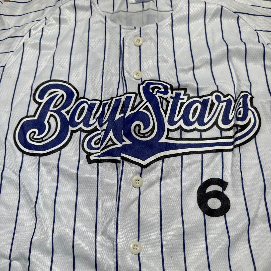 横浜ベイスターズ　多村仁志　ユニフォーム　ベースボールシャツ　野球　ストライプ