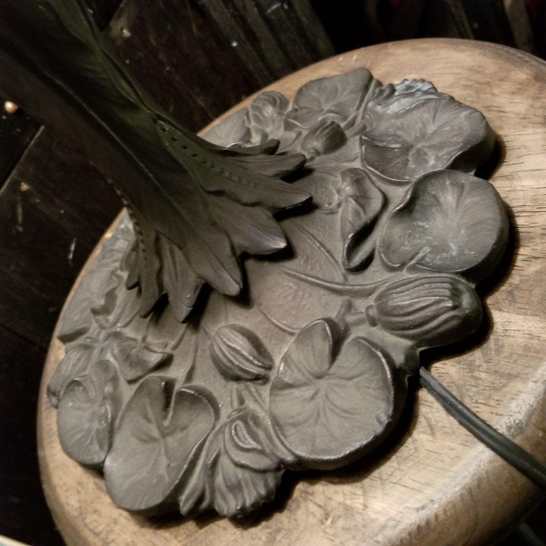 1970's　作家作品　モザイク　アバロンシェル　真鍮　スタンド　ステンドグラス