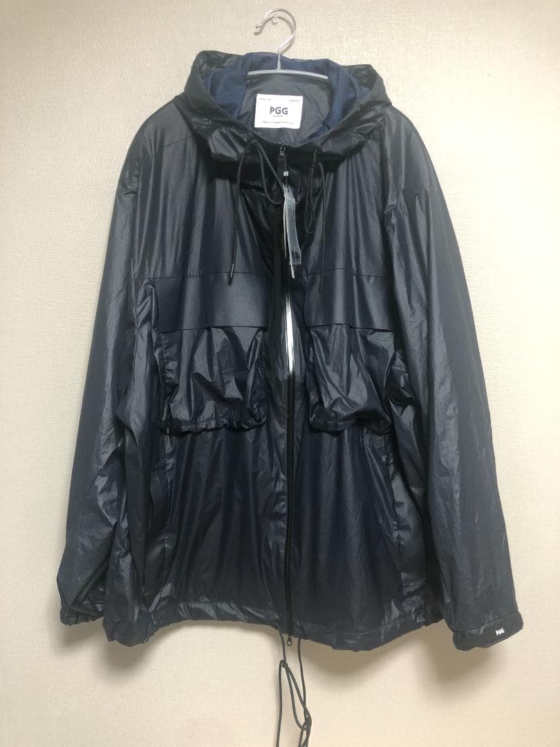 未使用 7.1万 PGG フード付きナイロンジャケット ダークネイビー