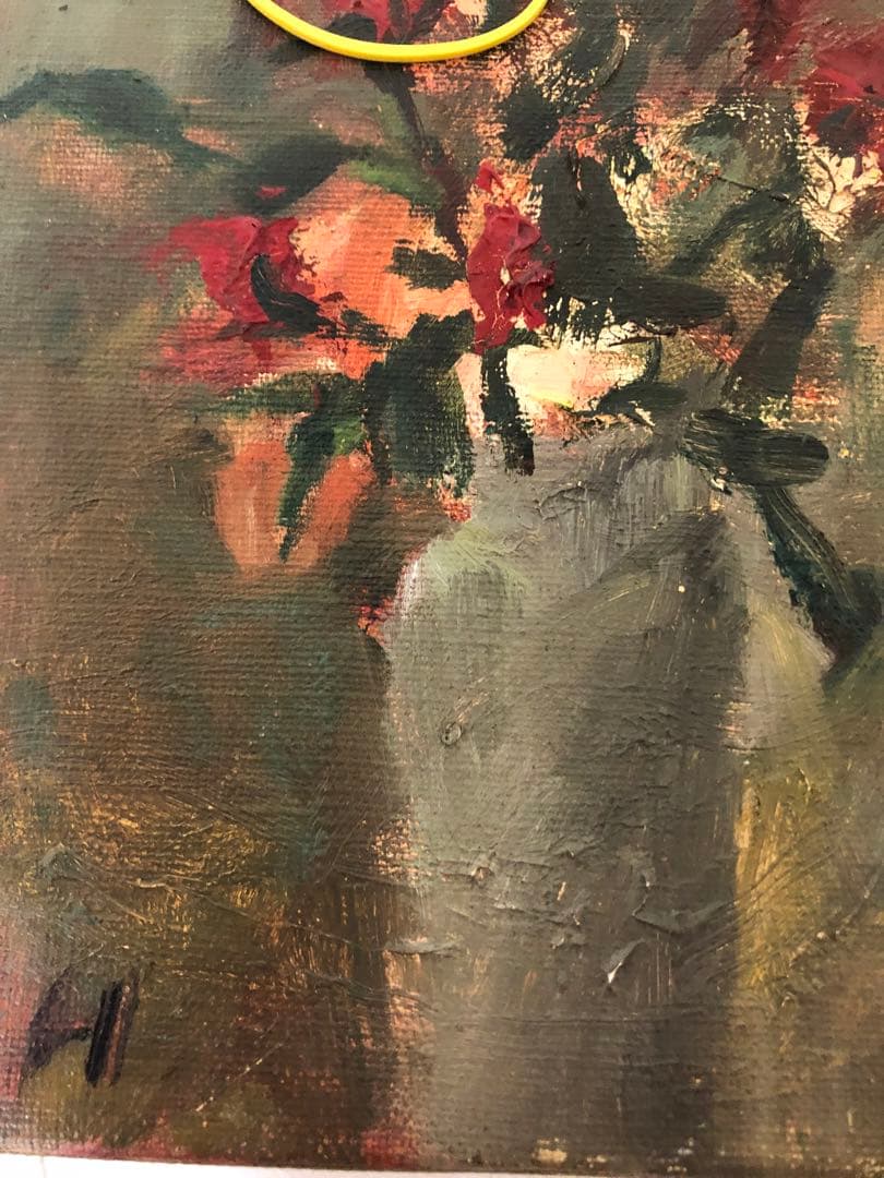 油絵（赤い花）