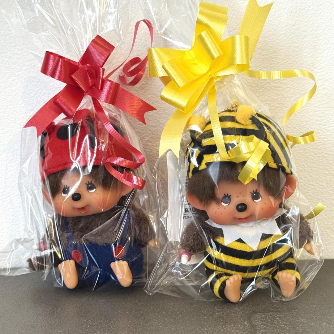 モンチッチ 顔でかSSキーチェーン 2点セット（ミツバチ／てんとう虫）