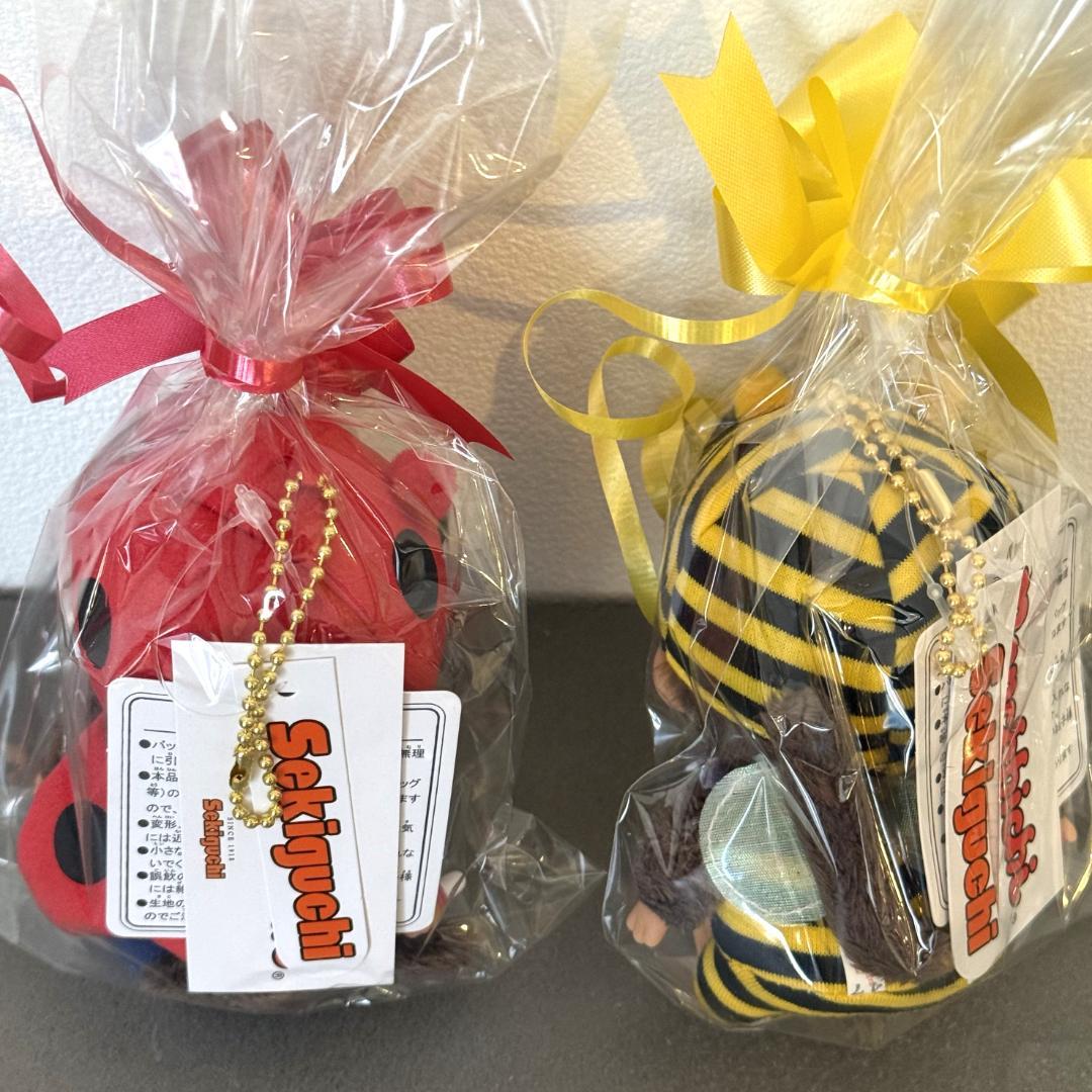 モンチッチ 顔でかSSキーチェーン 2点セット（ミツバチ／てんとう虫）