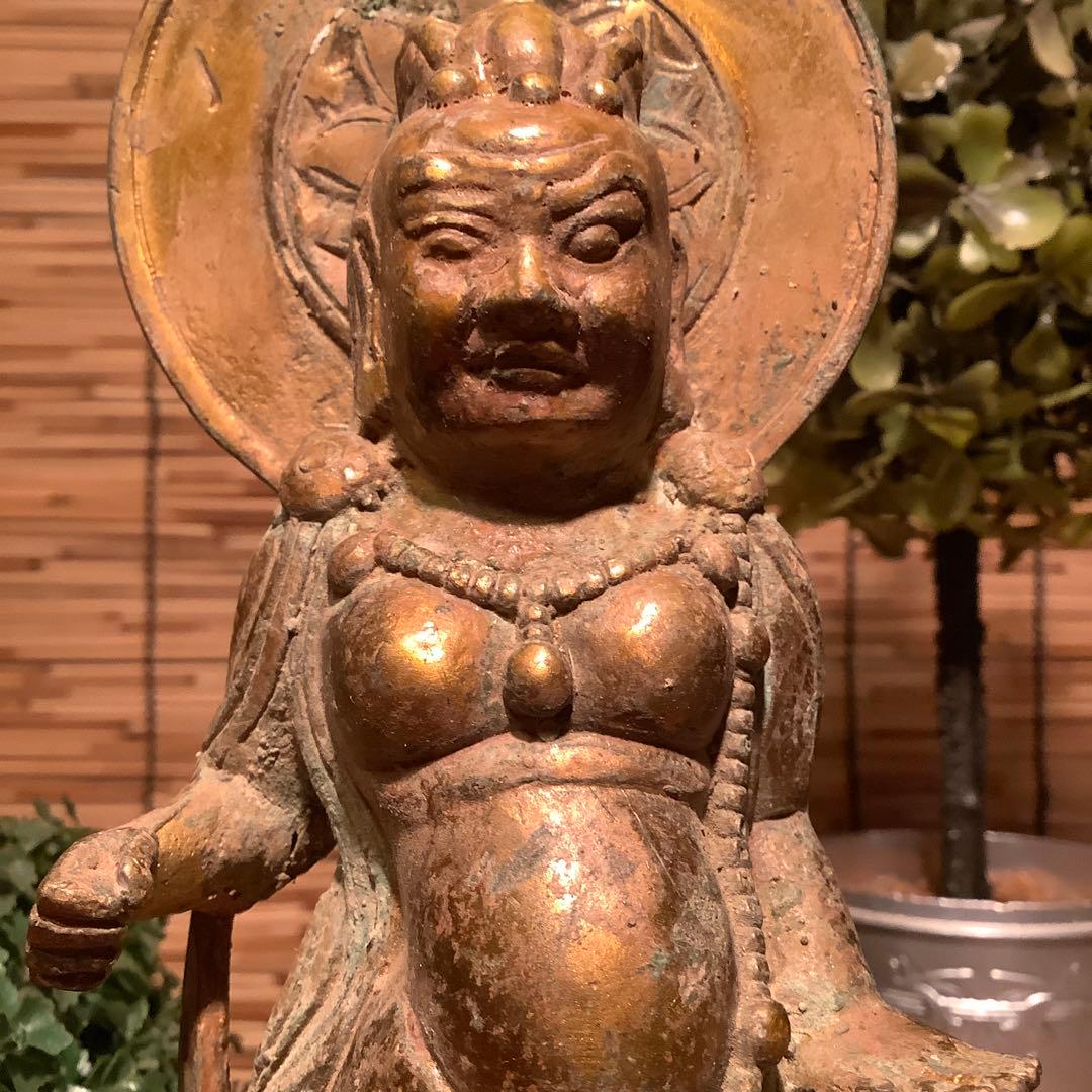 中国明・天界六道「守護尊天部神像」天部・護法善神・四天王・神将・黄銅・出土