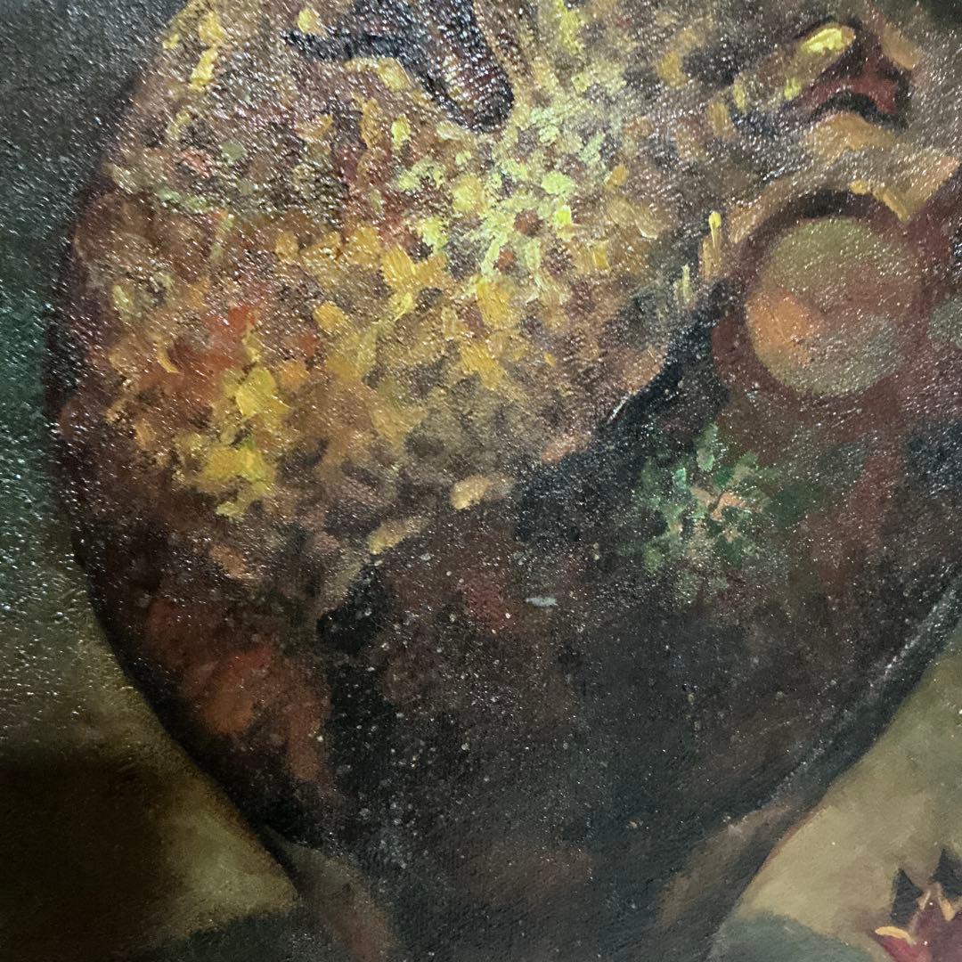 【真作】　後藤田司　静物画　壺とザクロ油彩画　油絵　額無し　F６号