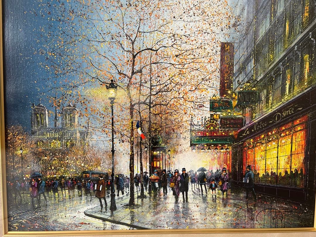 ギィ・デサップ 「宵のノートルダム」油彩 12号 ◆希少原作◆