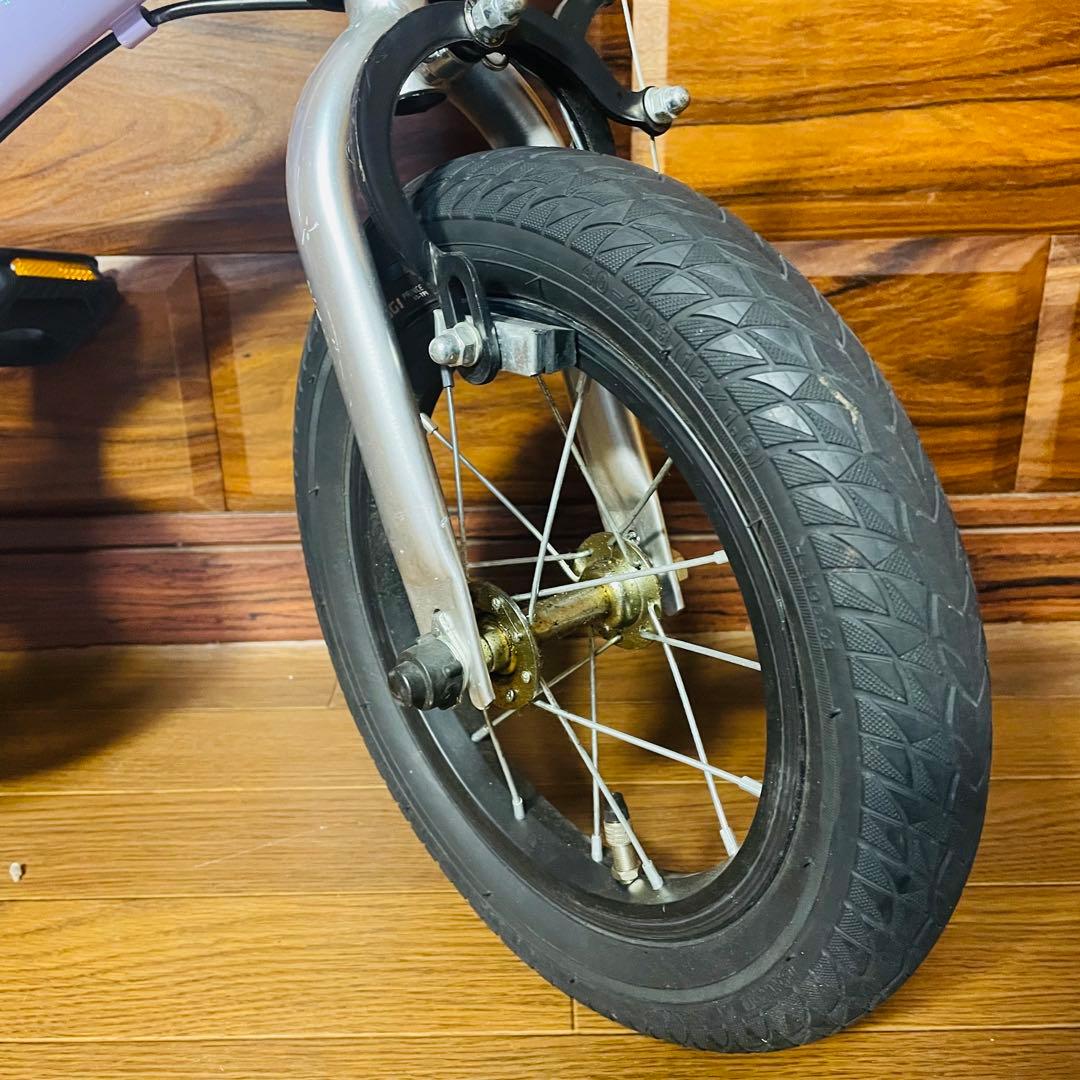 超美品 へんしんバイク2 パープル 12インチ バランスバイク 女の子 自転車