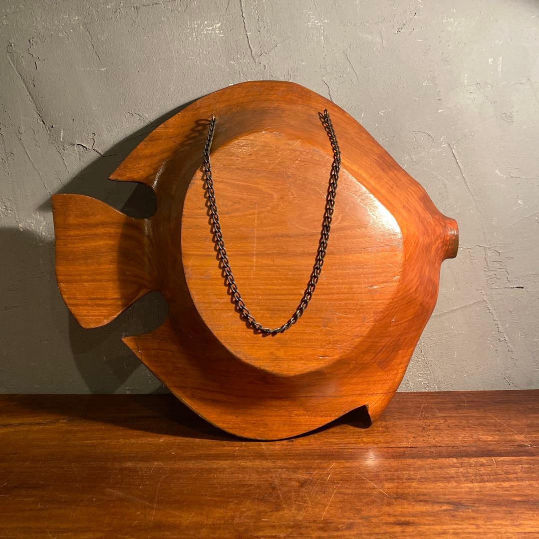 ヴィンテージ チョウチョウウオ 木彫り インテリアトレイ 壁掛け アメリカ