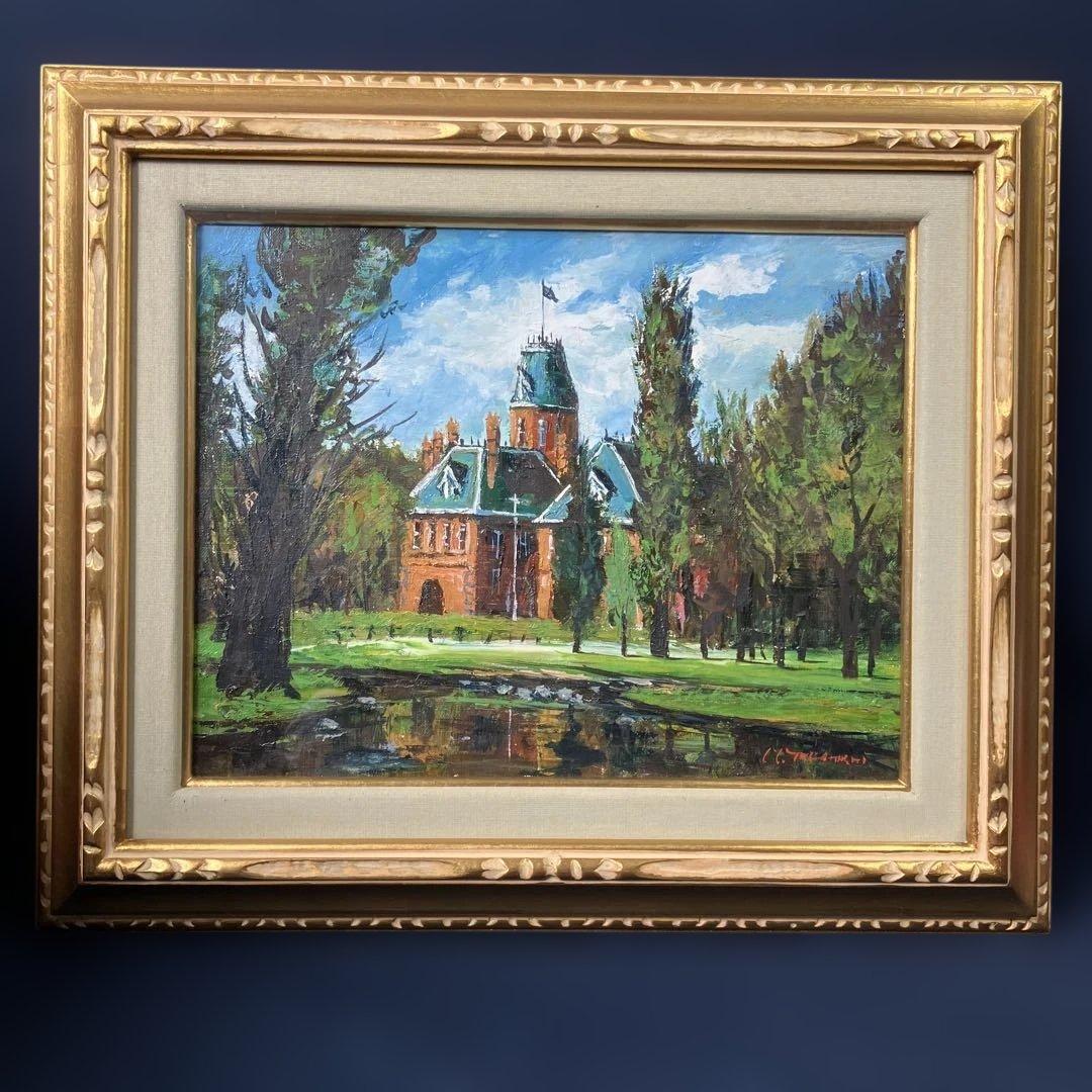 油彩　髙橋益之　「道庁　F6」