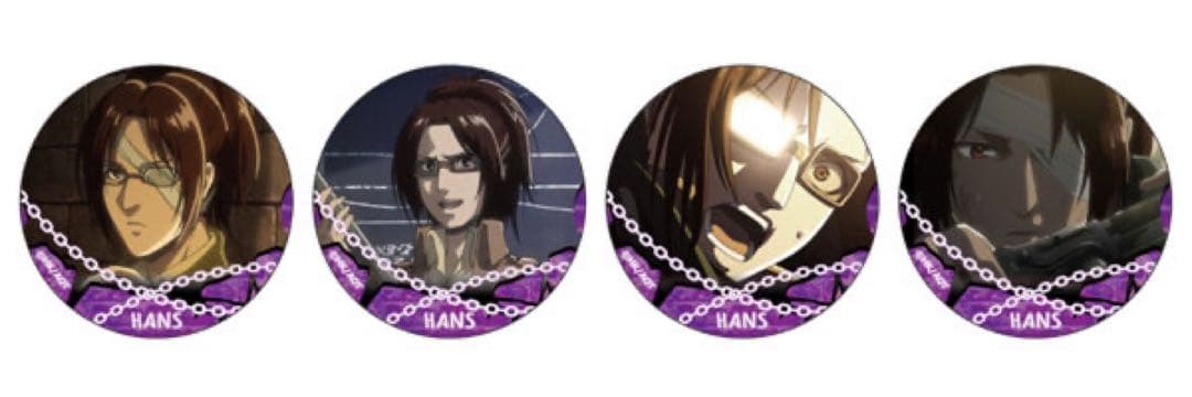 進撃の巨人　ハンジ・ゾエ 推しキャラ缶バッジ　4個セット