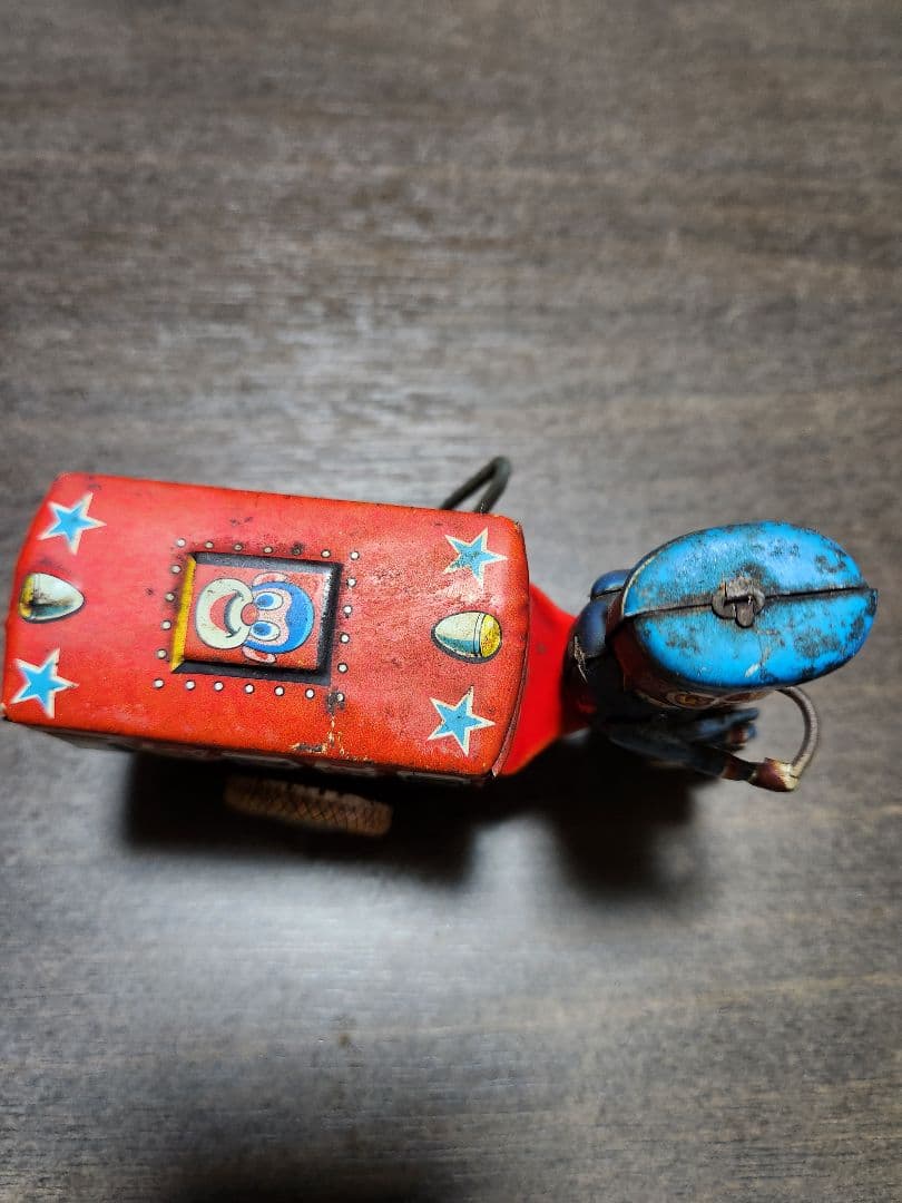 ブリキのオモチャ　レトロ郵便配達車 手動巻き式