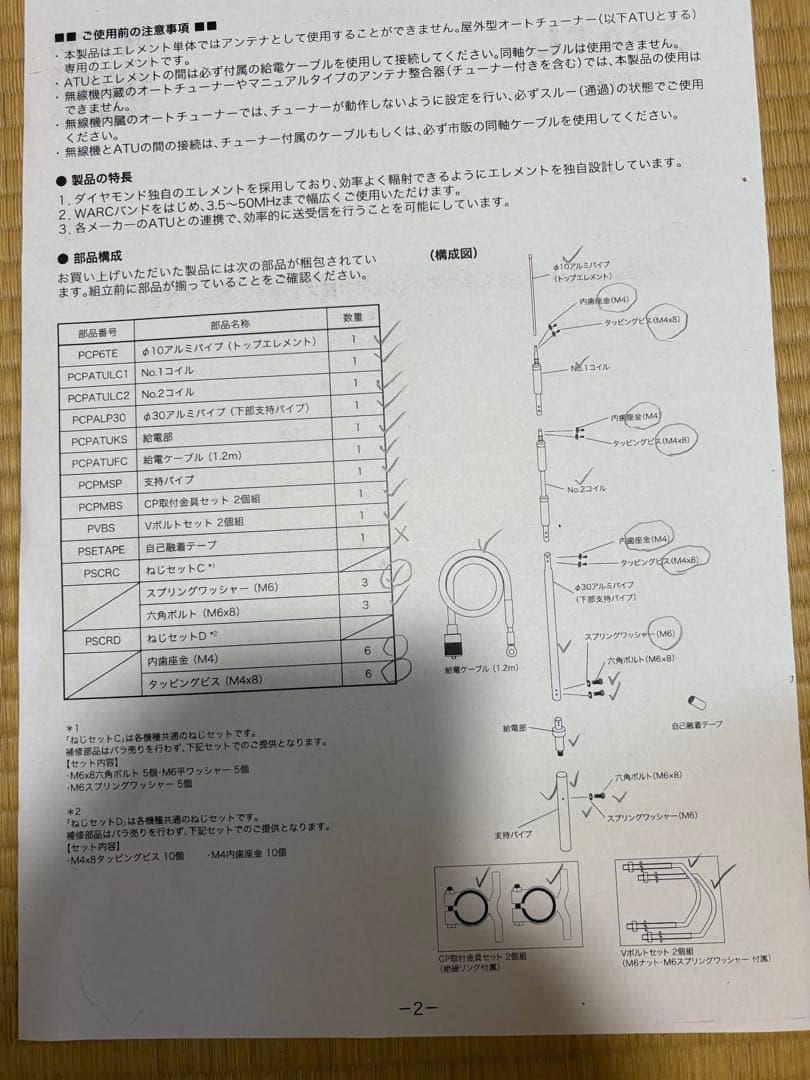 ダイヤモンドアンテナ　CPATU HF マルチバンドバーチャル