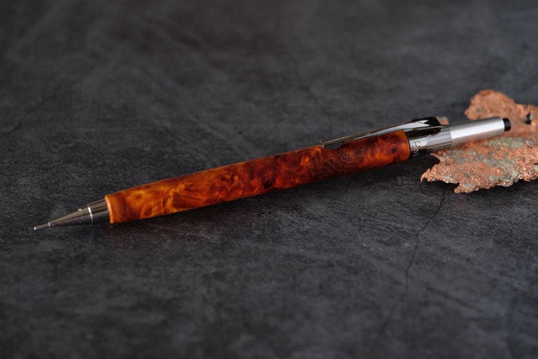 PG5木軸カスタム0230　高村杢工房 製図用シャープペンシル　花梨瘤