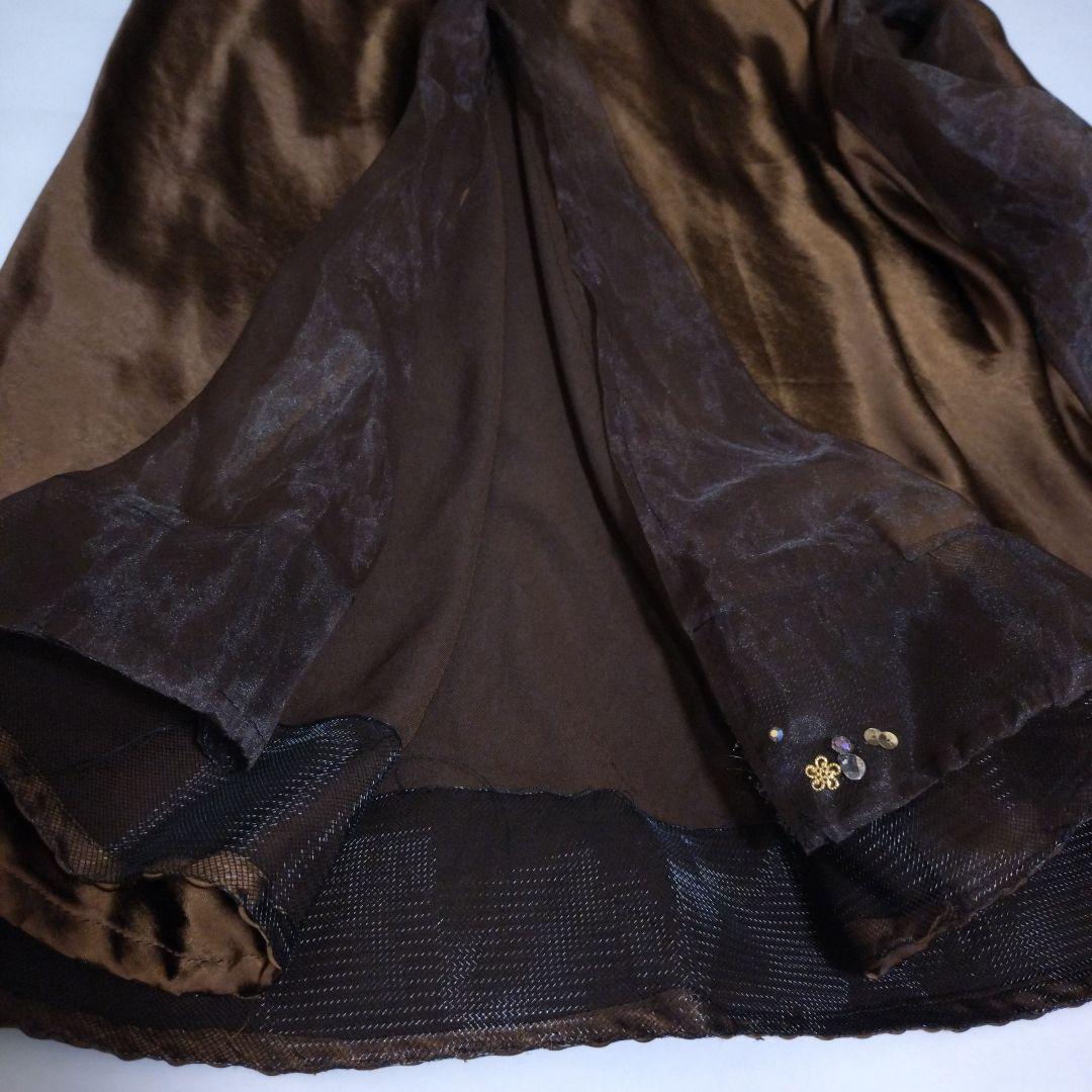 ベリーダンス セットアップ 衣装　ブラウン　サテン　茶色　ブラベルト