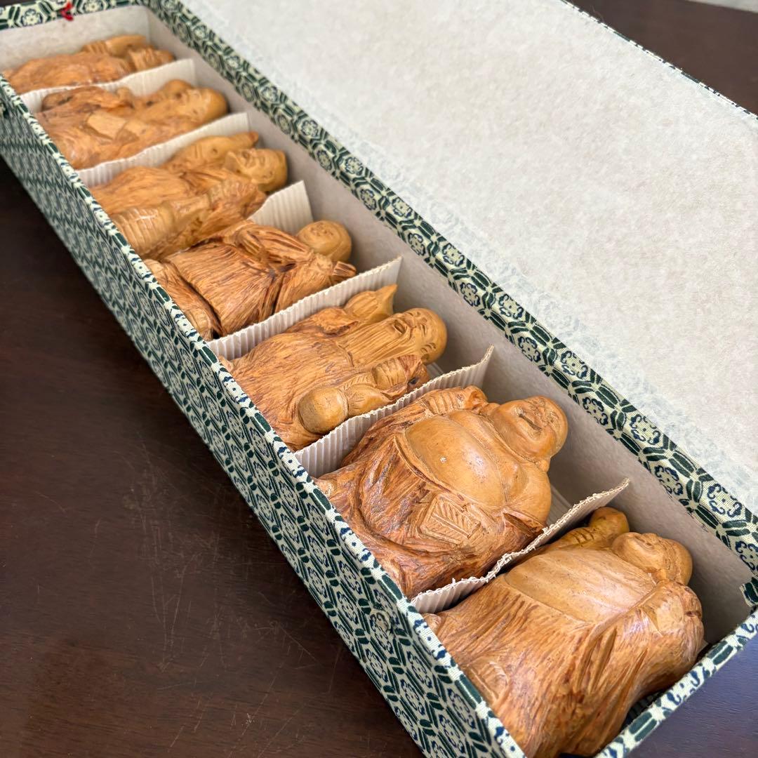七福神 木製彫刻 7体セット ビンテージ　骨董品
