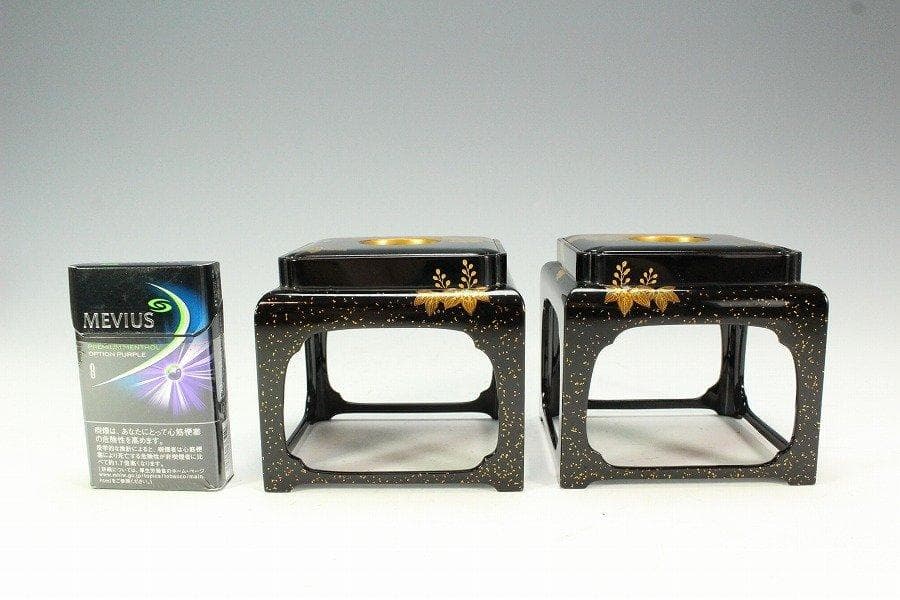 極上 桐鳳蒔絵 碗台 盃台 一対 旧家蔵出