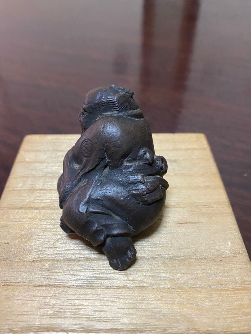 備前　置き根付　侍　焼物