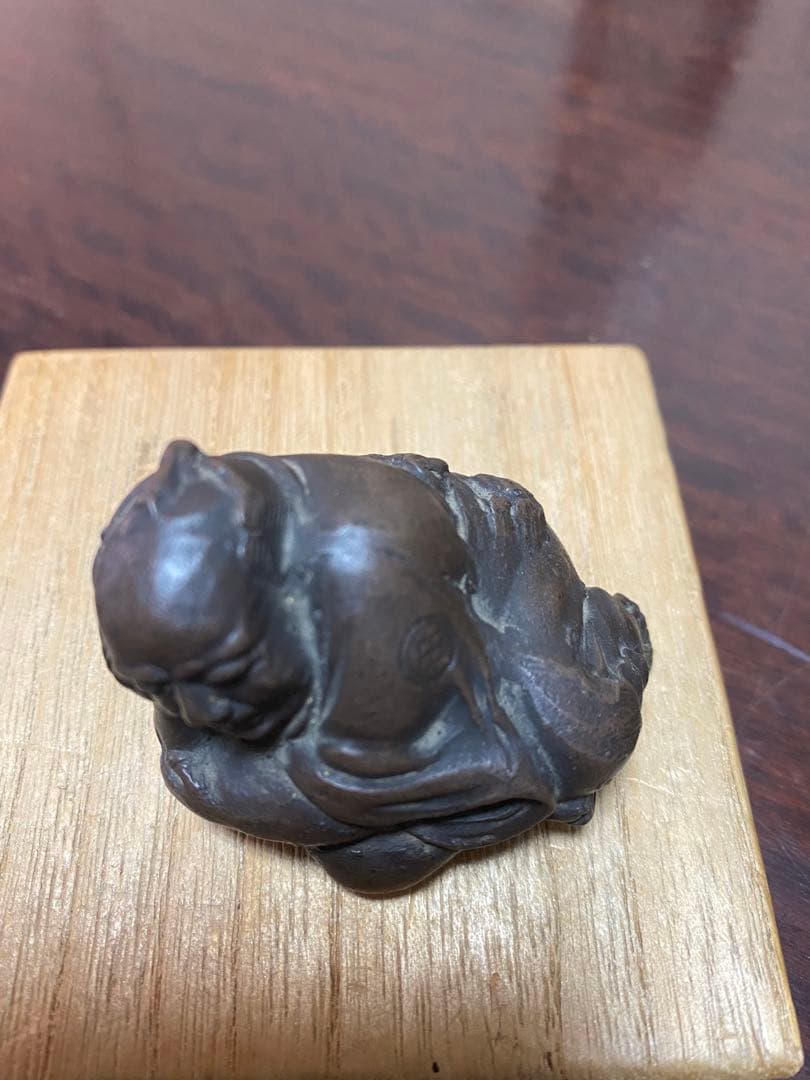 備前　置き根付　侍　焼物