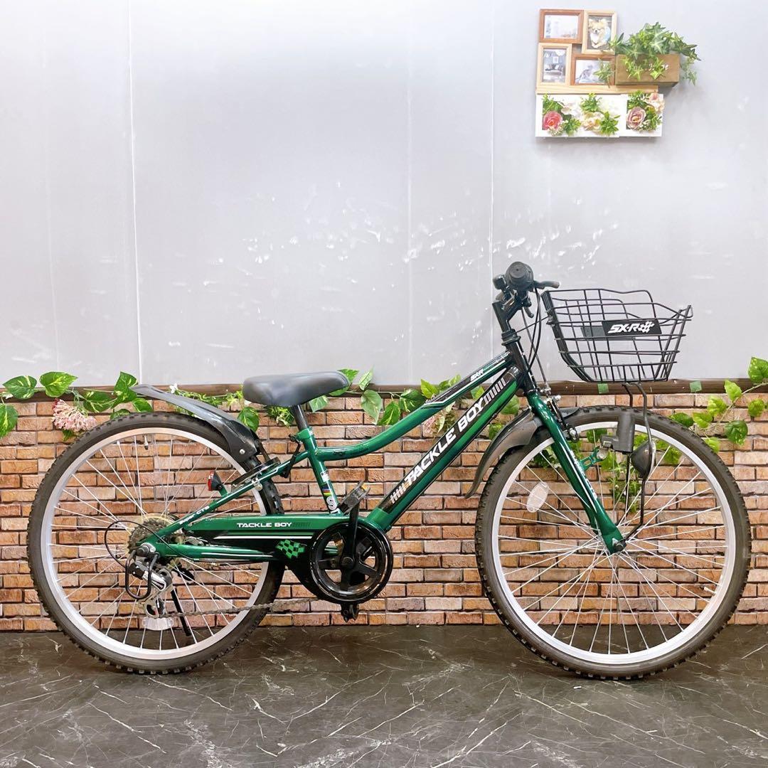 【74】子供用自転車 子供車 TACKLE BOY グリーン 24インチ