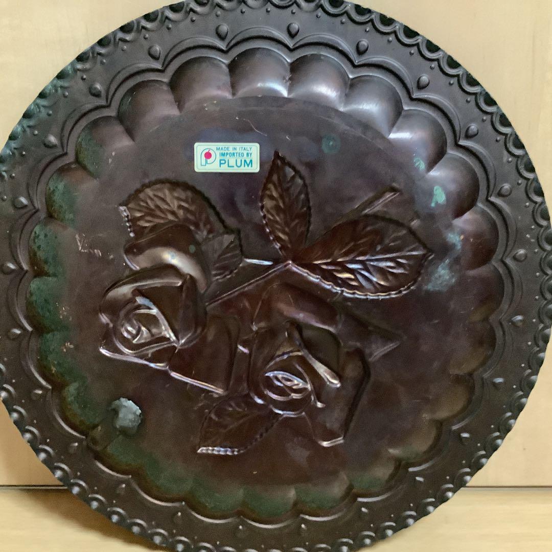 イタリア製　ｐｌｕｍ社　薔薇　バラ　壁掛けプレート　アンテイーク飾り皿素敵