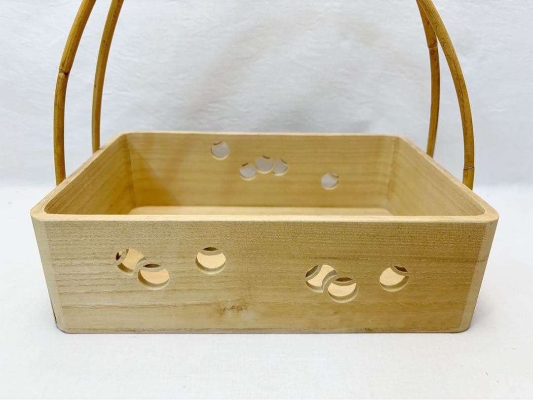 未使用 茶道具 桐 一燈好写 つぼつぼ透かし 手持ち莨盆 喫煙具 木工芸 紙箱