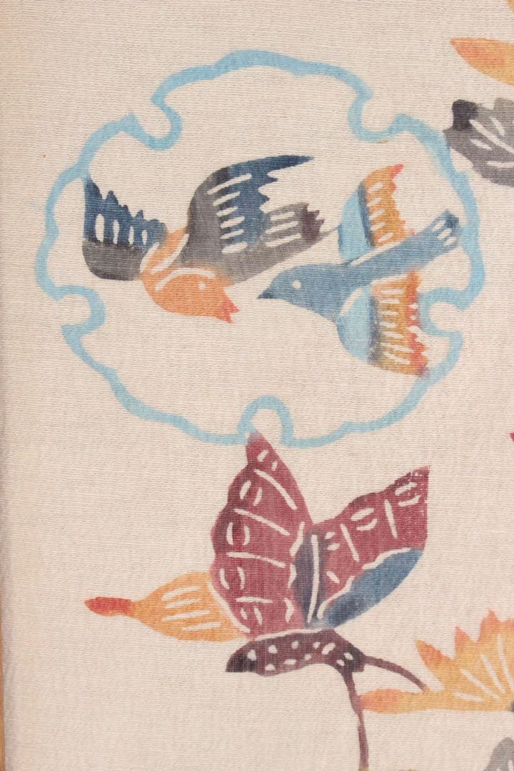 No5088 額装　染色画　花鳥　紅型　びんがた　琉球　伝統工芸　美術　送料無料