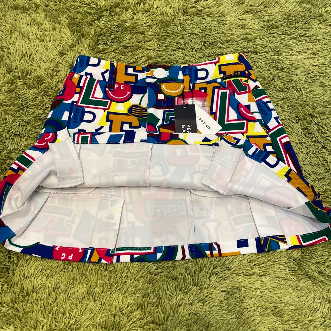 パーリーゲイツ カルゼジャガード裏起毛 スカート ＜カレッジロゴ＞ 総柄 0