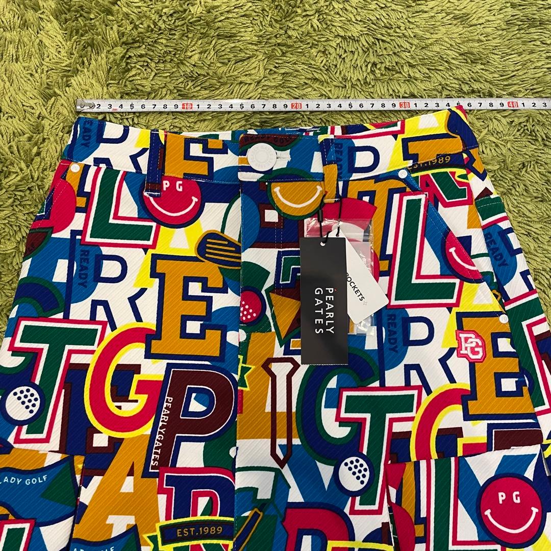 パーリーゲイツ カルゼジャガード裏起毛 スカート ＜カレッジロゴ＞ 総柄 0