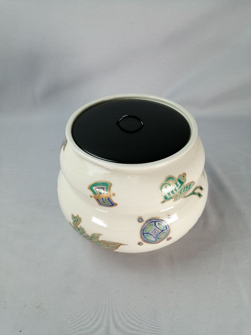 【茶道具】木元造　宝尽くし水指　水指394