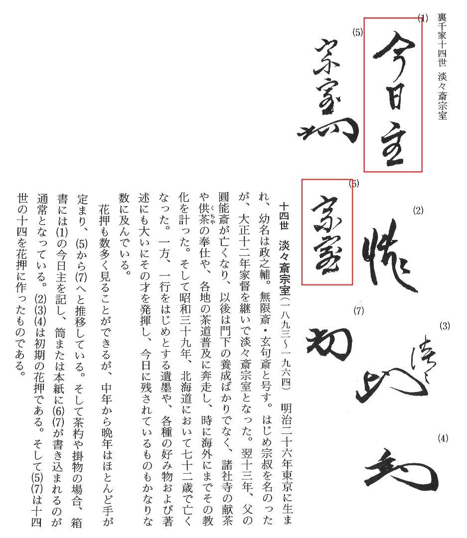 裏千家14世淡々斎宗室自筆画賛『流水之図』掛軸（共箱）