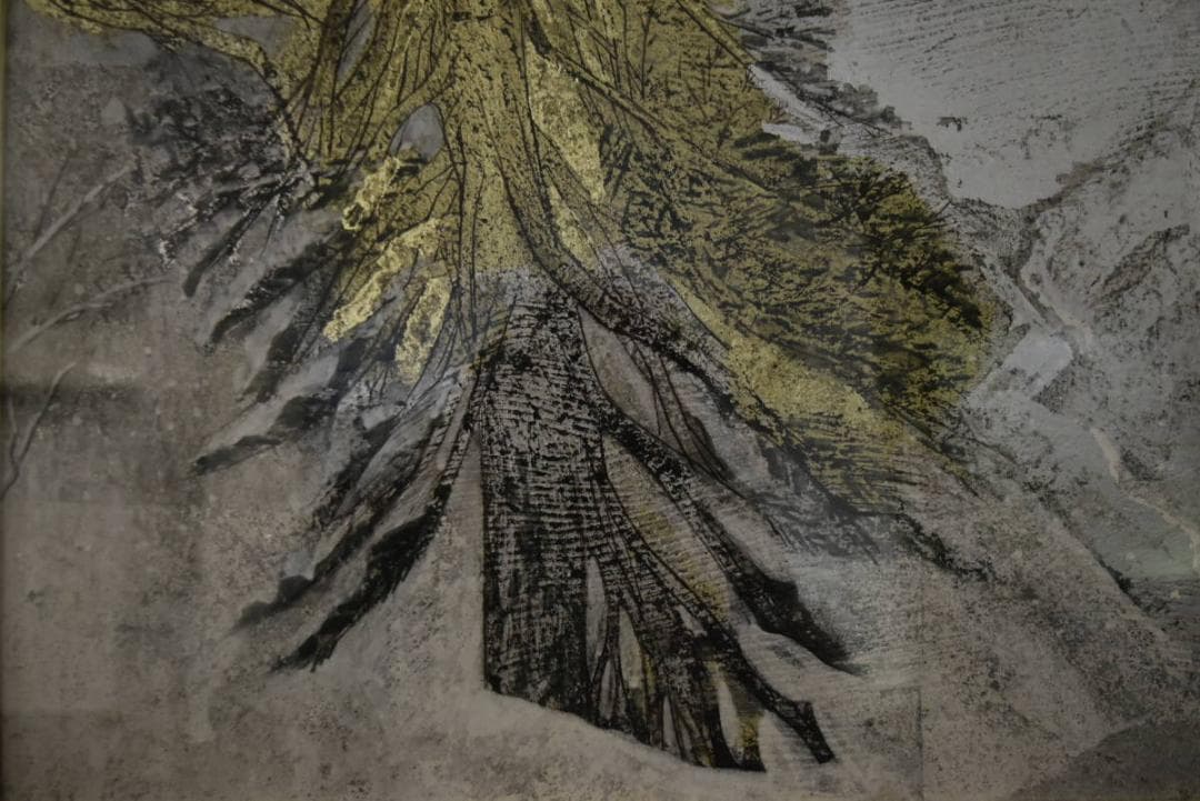 【真作】関出/創画会/八甲田一隅/共シール/掛軸/名家伝来/Z-879