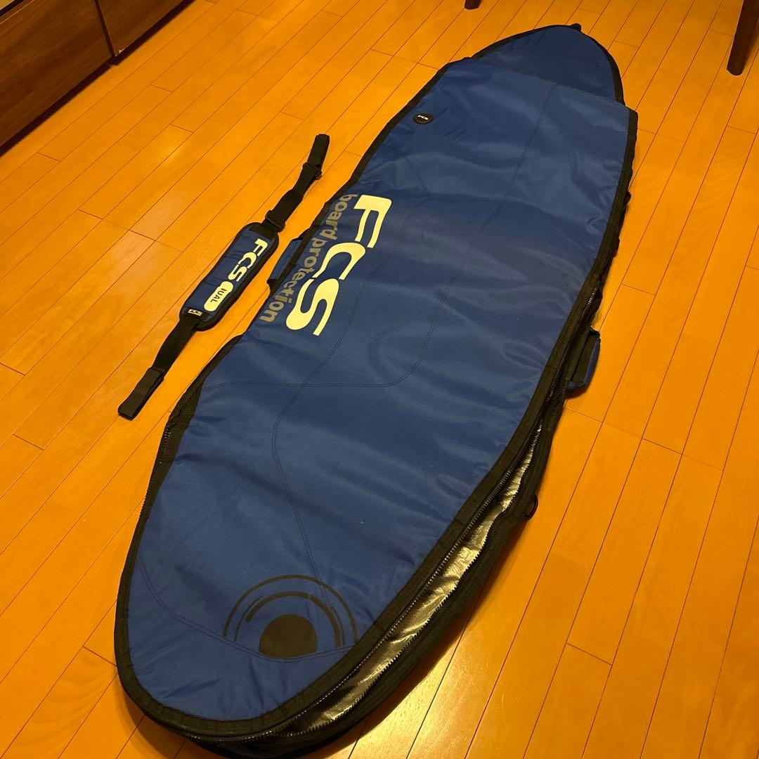 FCS サーフボードトラベルハードケース シルバー/ブルー　2枚収納可能　6.7